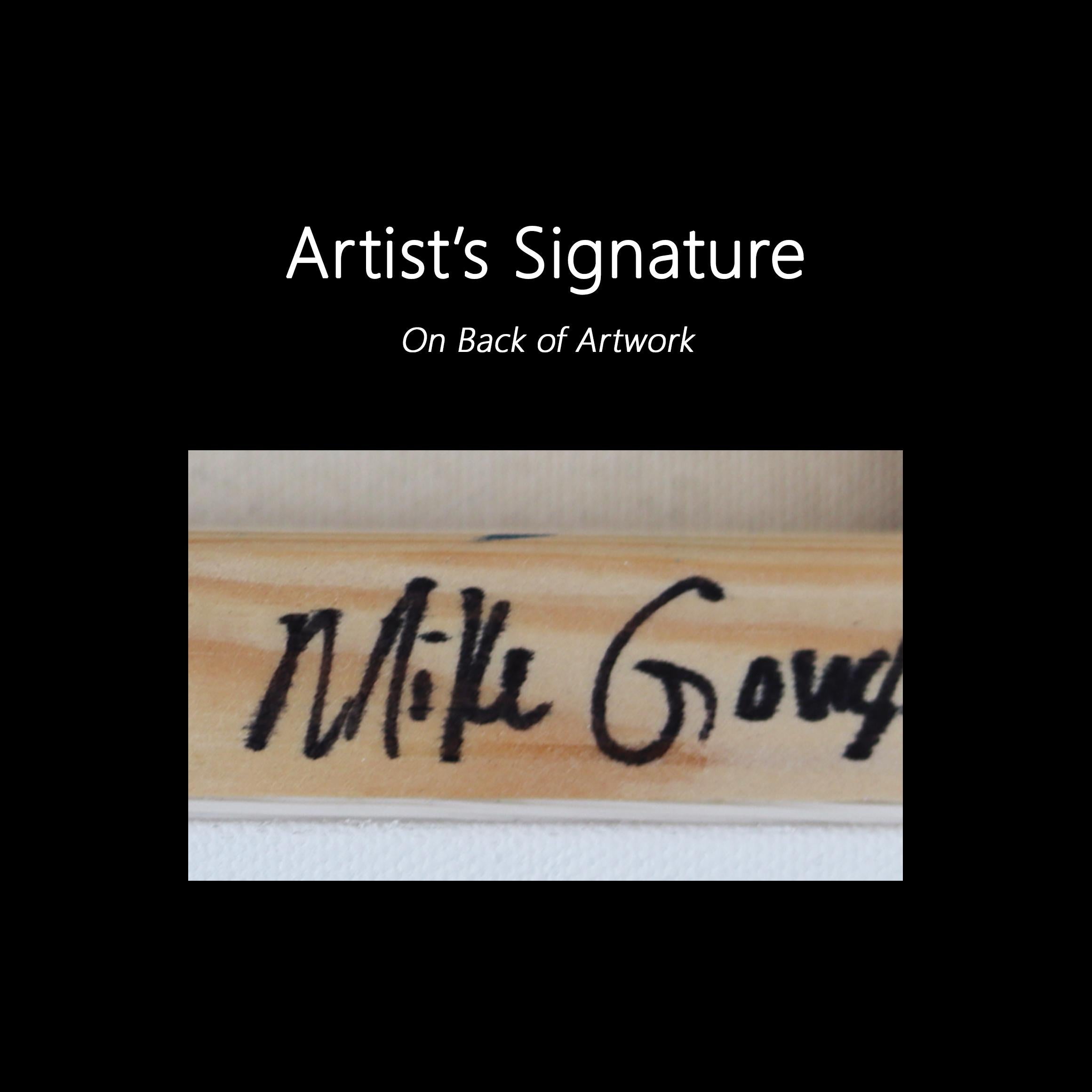 Lines of Light #6 (Vesper) - Stimmungsvolle surrealistische Landschaftsmalerei in kühlen Tönen im Angebot 4