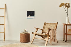 Loft en la Península - Pintura minimalista de paisaje nocturno escénico