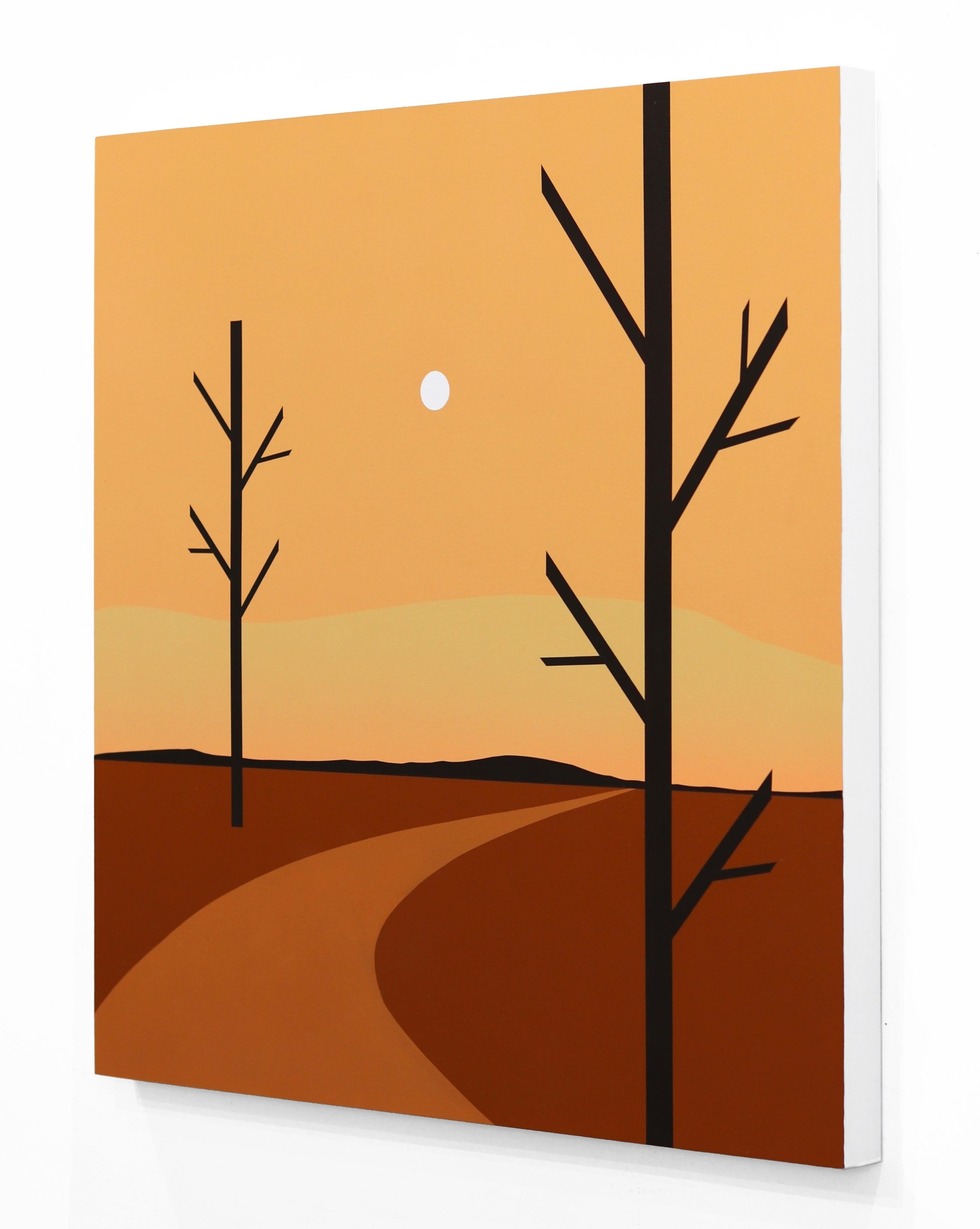 The Way Home - Original Minimalist Scenic Warm Earth Tones Landscape Painting For Sale 2
