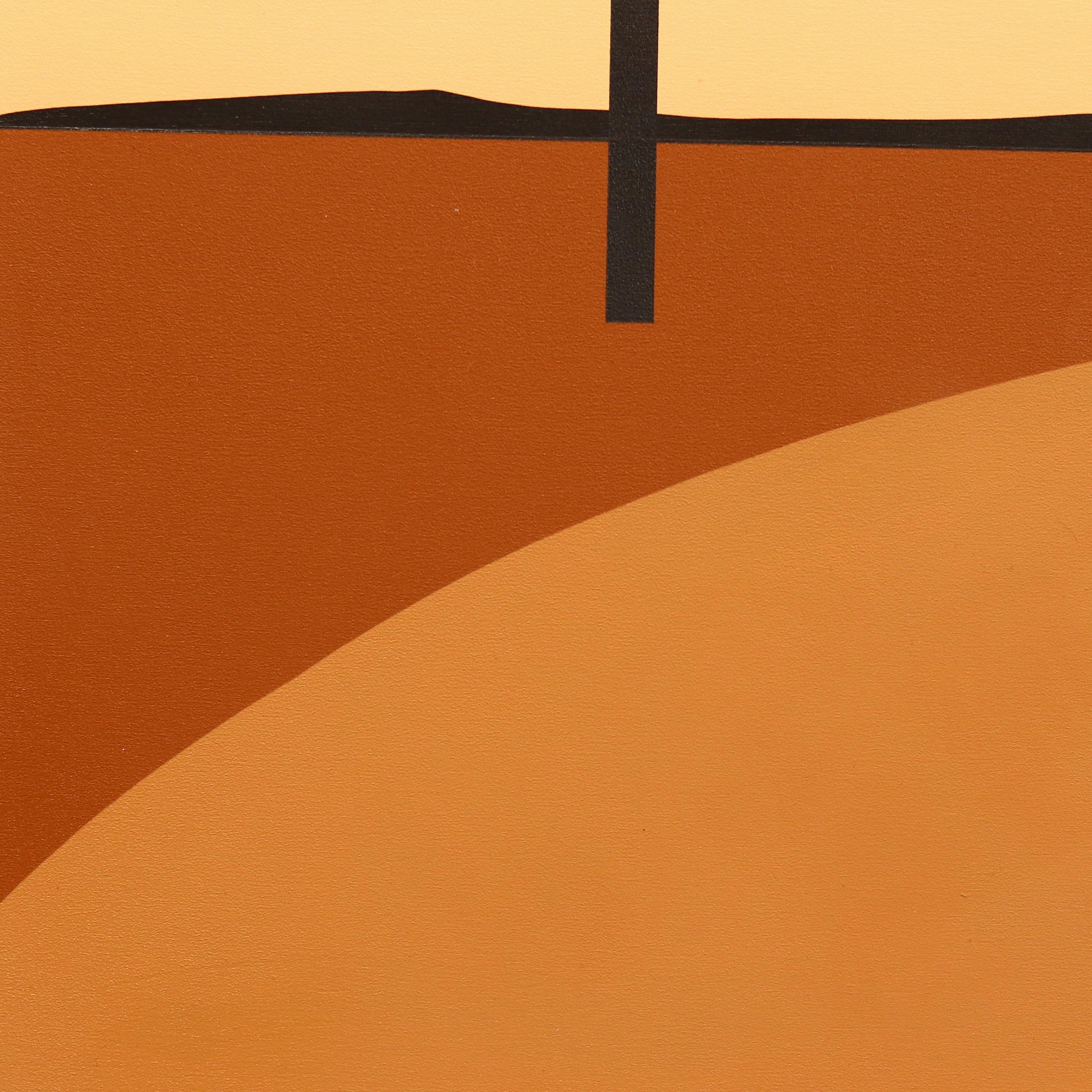 The Way Home - Original Minimalist Scenic Warm Earth Tones Landscape Painting For Sale 5