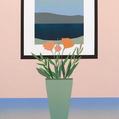 When I Was Younger - Minimalist Scenic Still Life Flowers in a Vase Painting