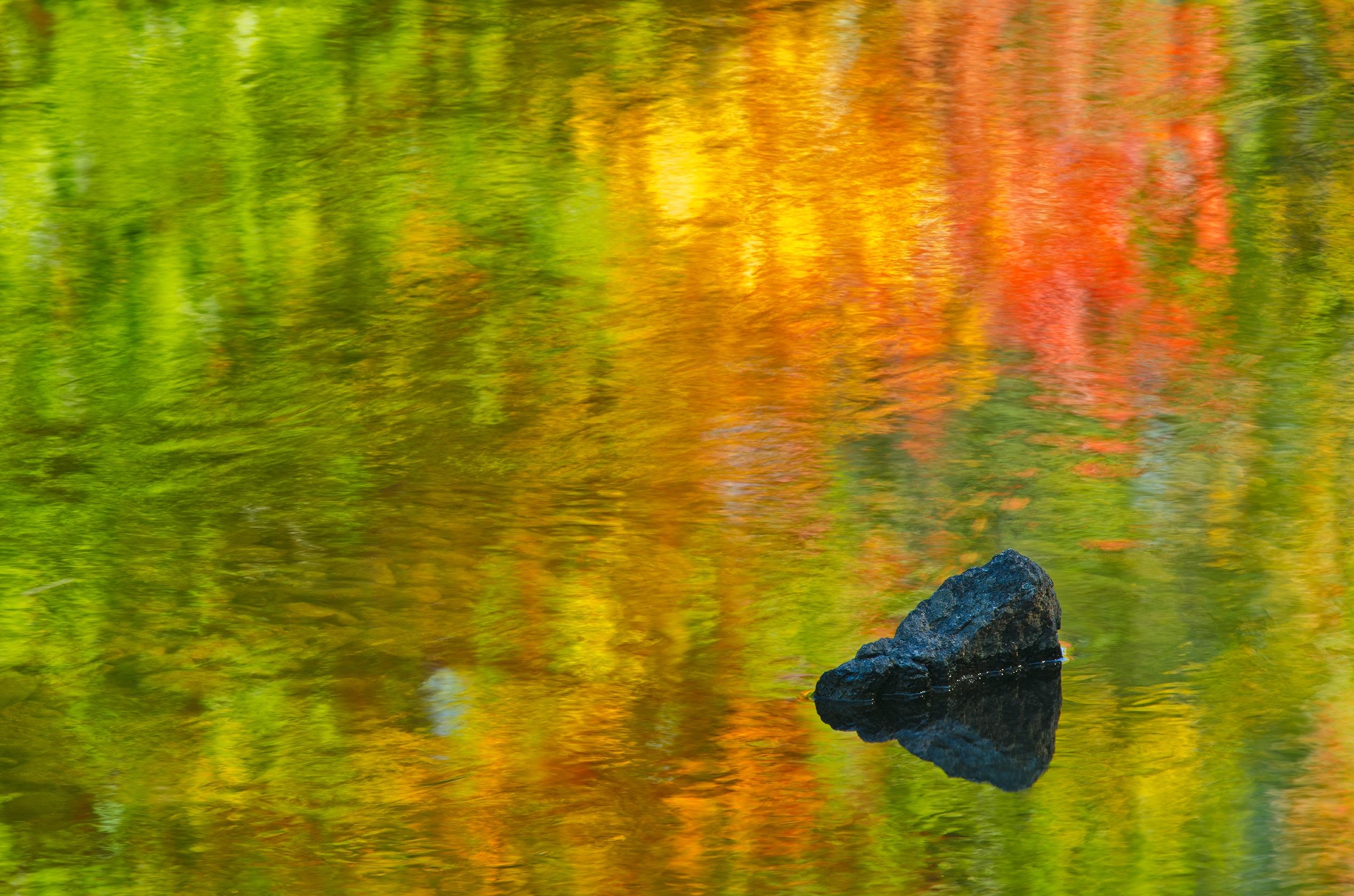 â€˜Rock in Creek' by Mike Grandmaison Sioux Narrows, Ontario. Canada  I like the simplicity of this scene â€“ just a rock surrounded by colorful water from the nearby autumn-colored foliage.  From my book â€˜Mike Grandmaisonâ€™s Ontarioâ€™ (2015). 