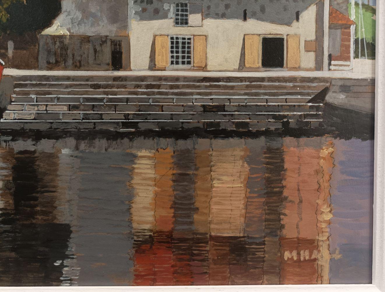 Honfleur -contemporary still-life window landscape room interior - Contemporary Painting by Mike Hall