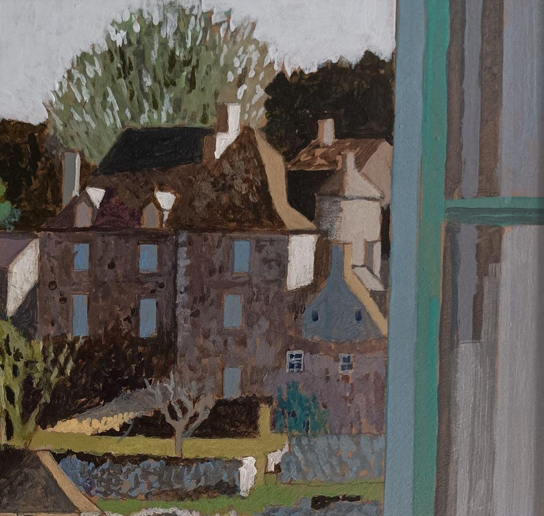 Morning Light - contemporary still-life window landscape room interior - Contemporary Painting by Mike Hall