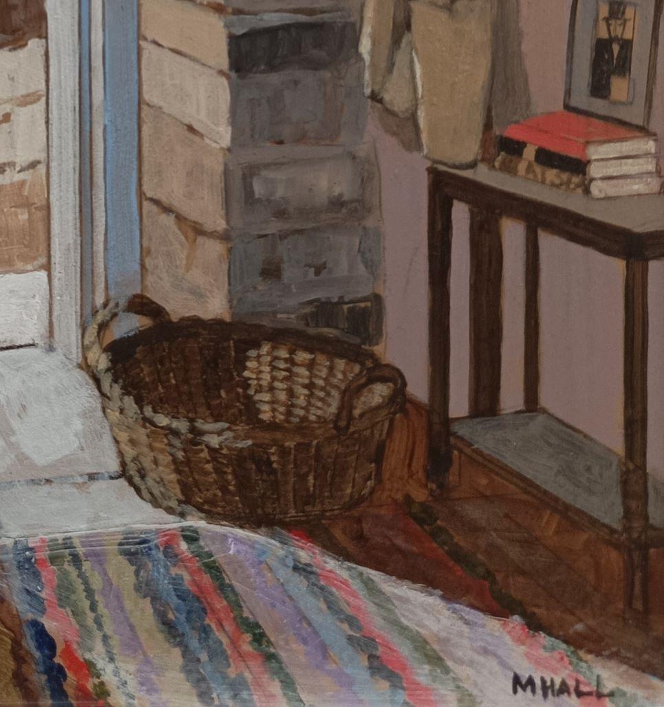 Open Door, Dogs Gowe- natura morta contemporanea, paesaggio interno di una finestra - Painting Contemporaneo di Mike Hall