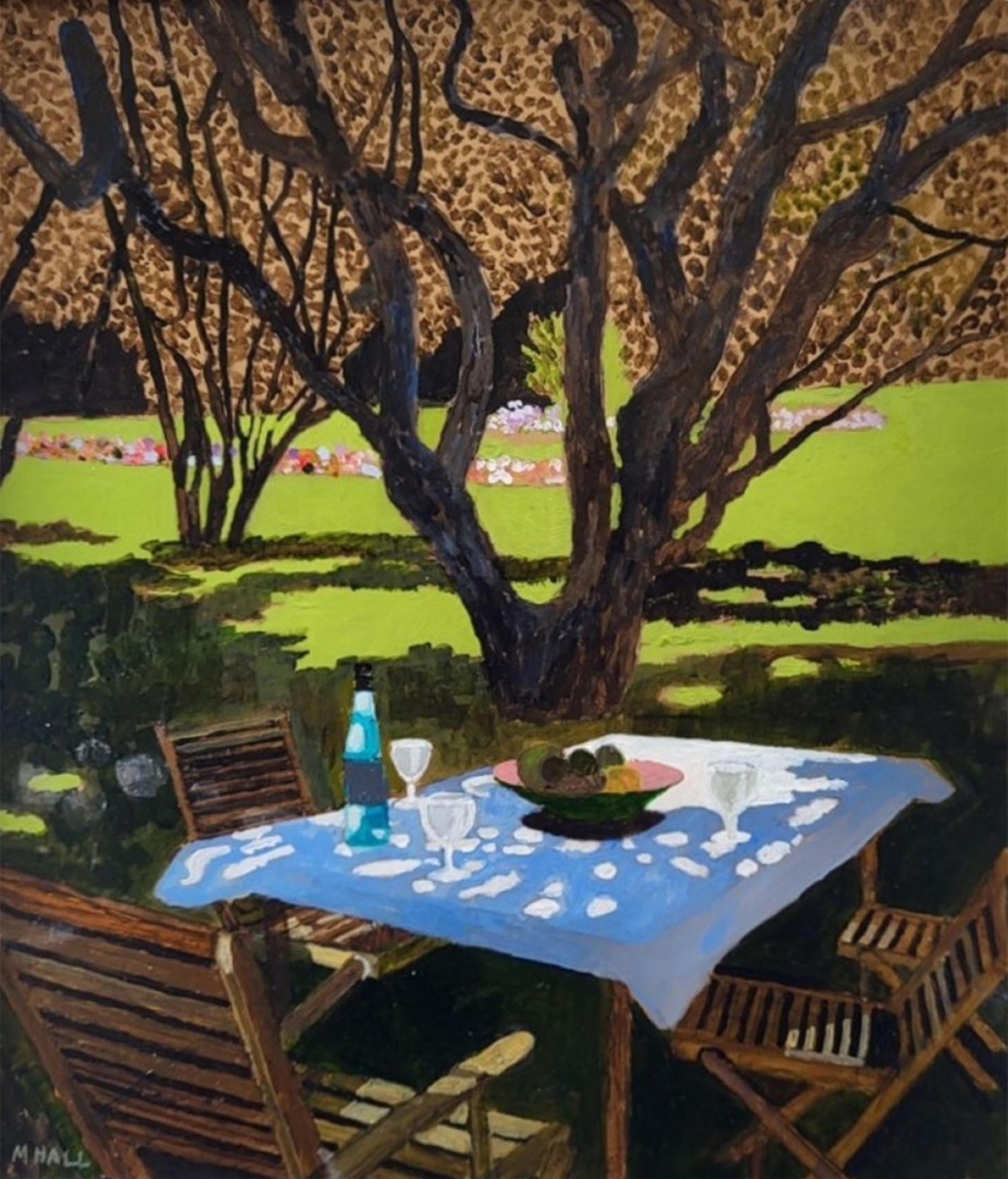 Mike Hall Landscape Painting - Picnic Table