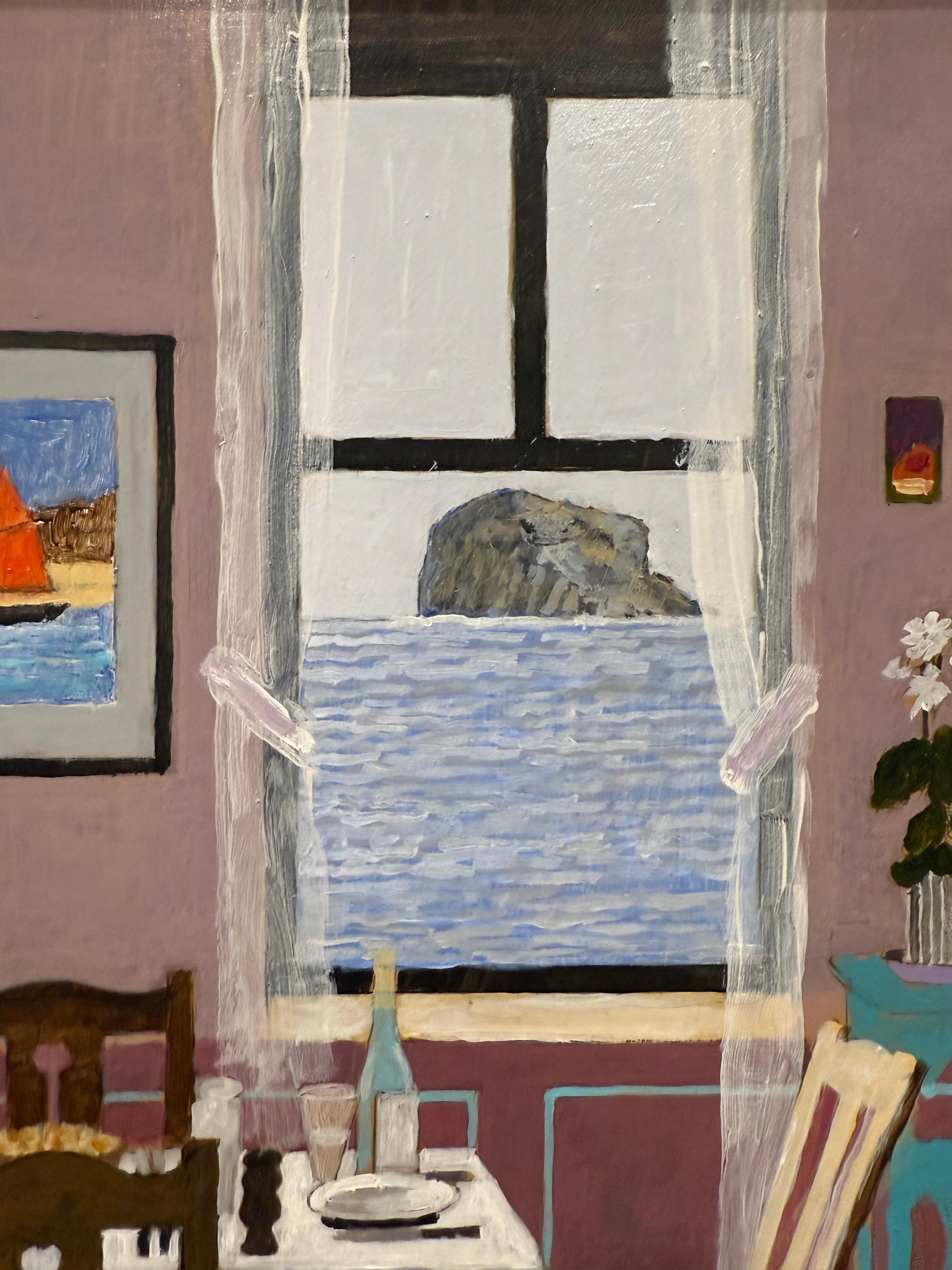 Vue de Bass Rock - Painting de Mike Hall