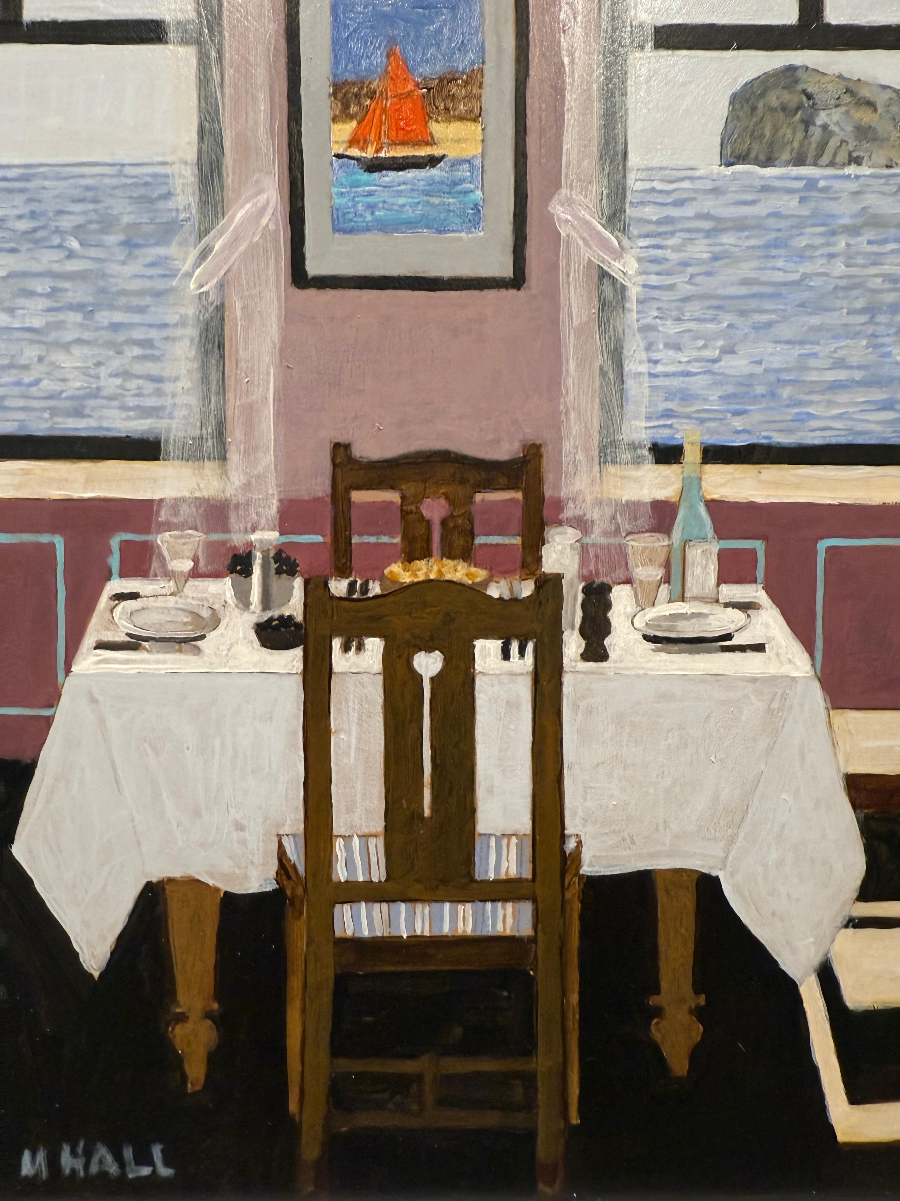 Vue de Bass Rock - Abstrait Painting par Mike Hall