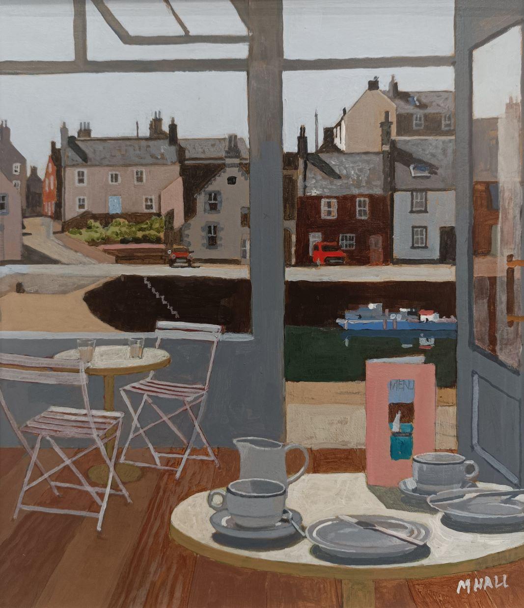 The Window of Portsoy - nature morte contemporaine, fenêtre, paysage, intérieur de pièce