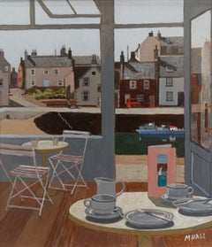 The Window of Portsoy - nature morte contemporaine, fenêtre, paysage, intérieur de pièce
