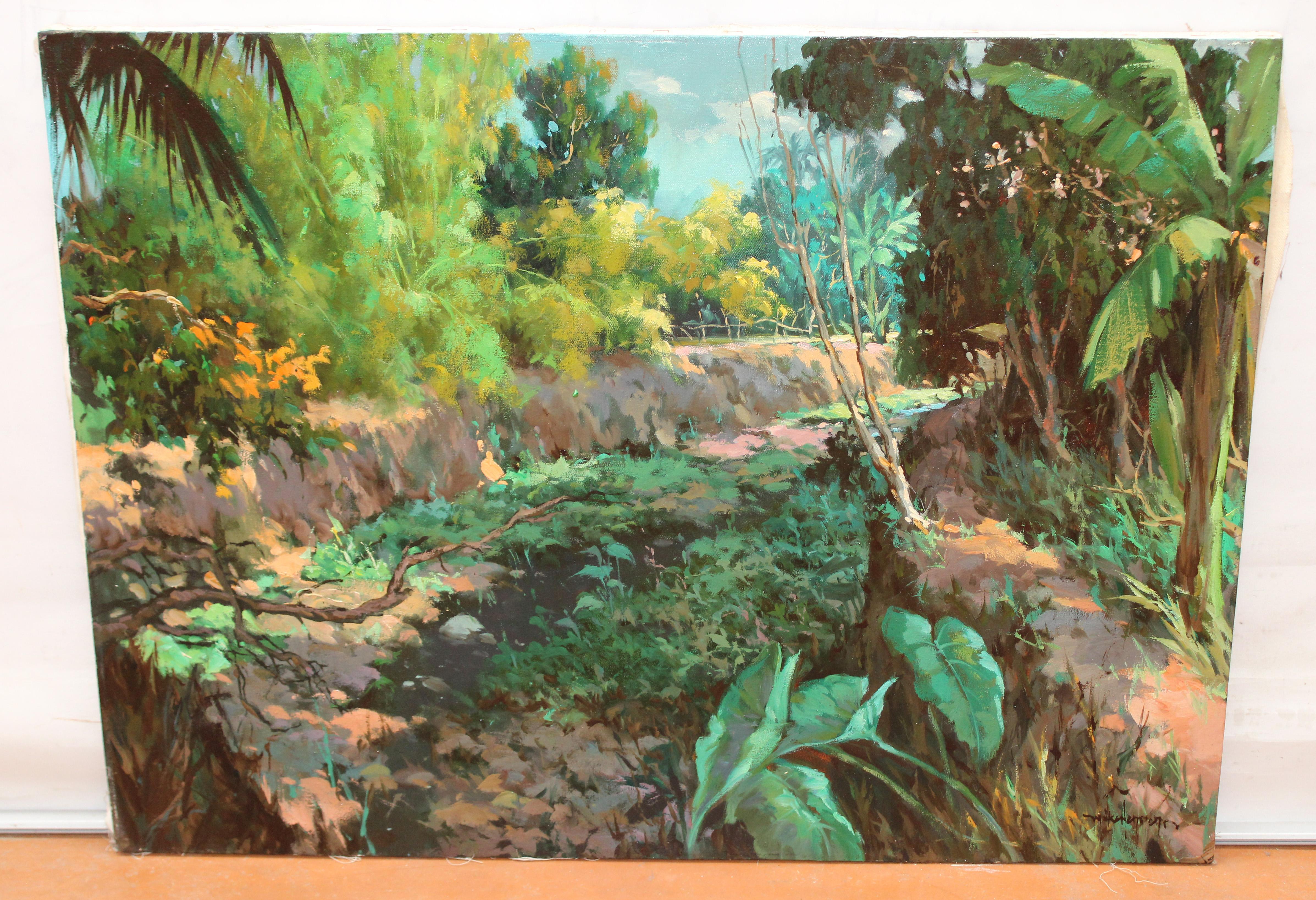 Oil on canvas - Philippine landscape - Painting by Mike Herrera