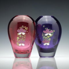 Mike Hunter Cranberry Glass Flower Vase