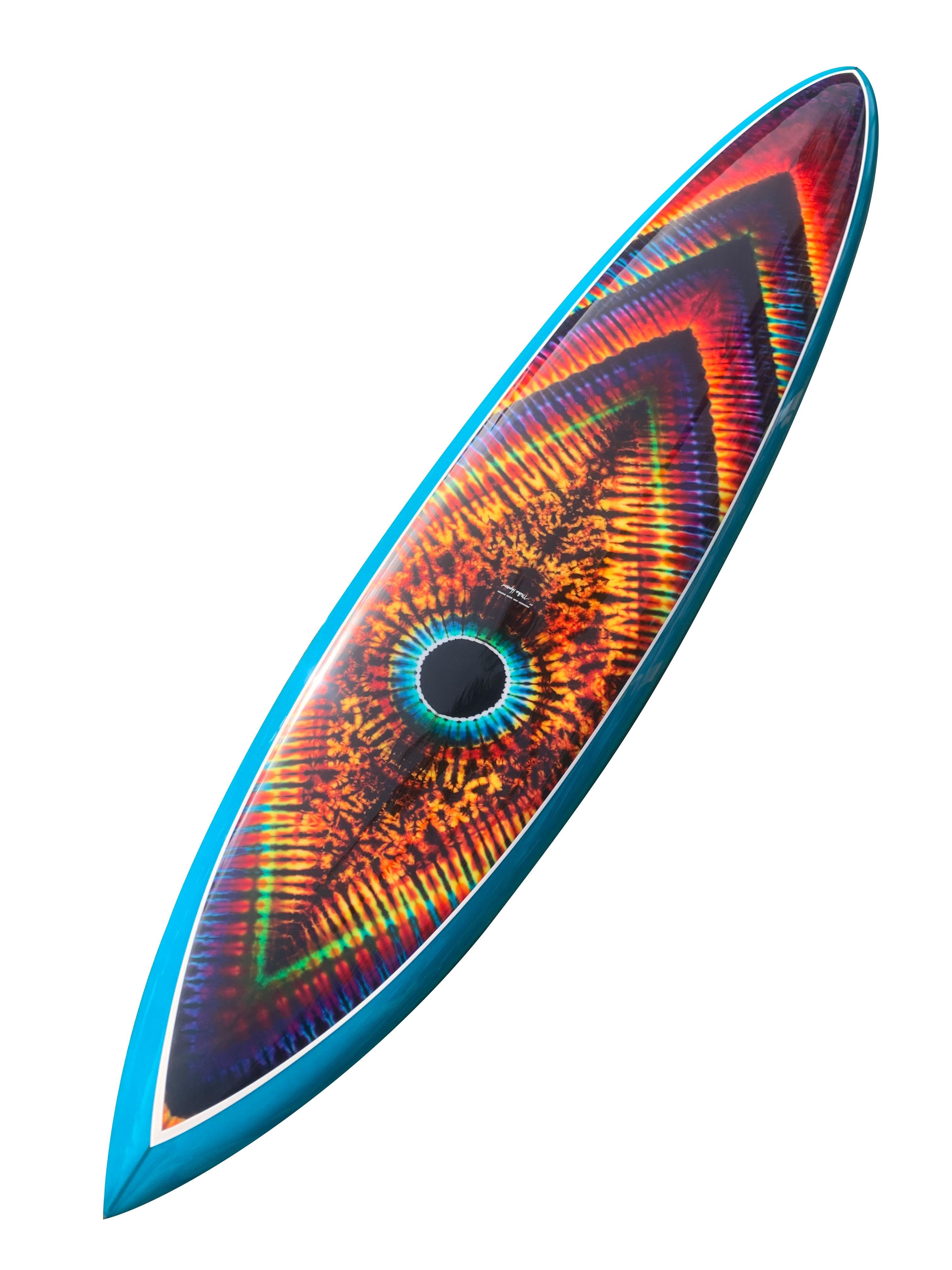 Special Edition downrailer surfboard #11/12 shaped by surf legend Mike Hynson of Endless Summer fame. Gerry Lopez once remarked, “Mike Hynson came out with his lower rails that had hard edges from nose to tail…it worked so much damn better than
