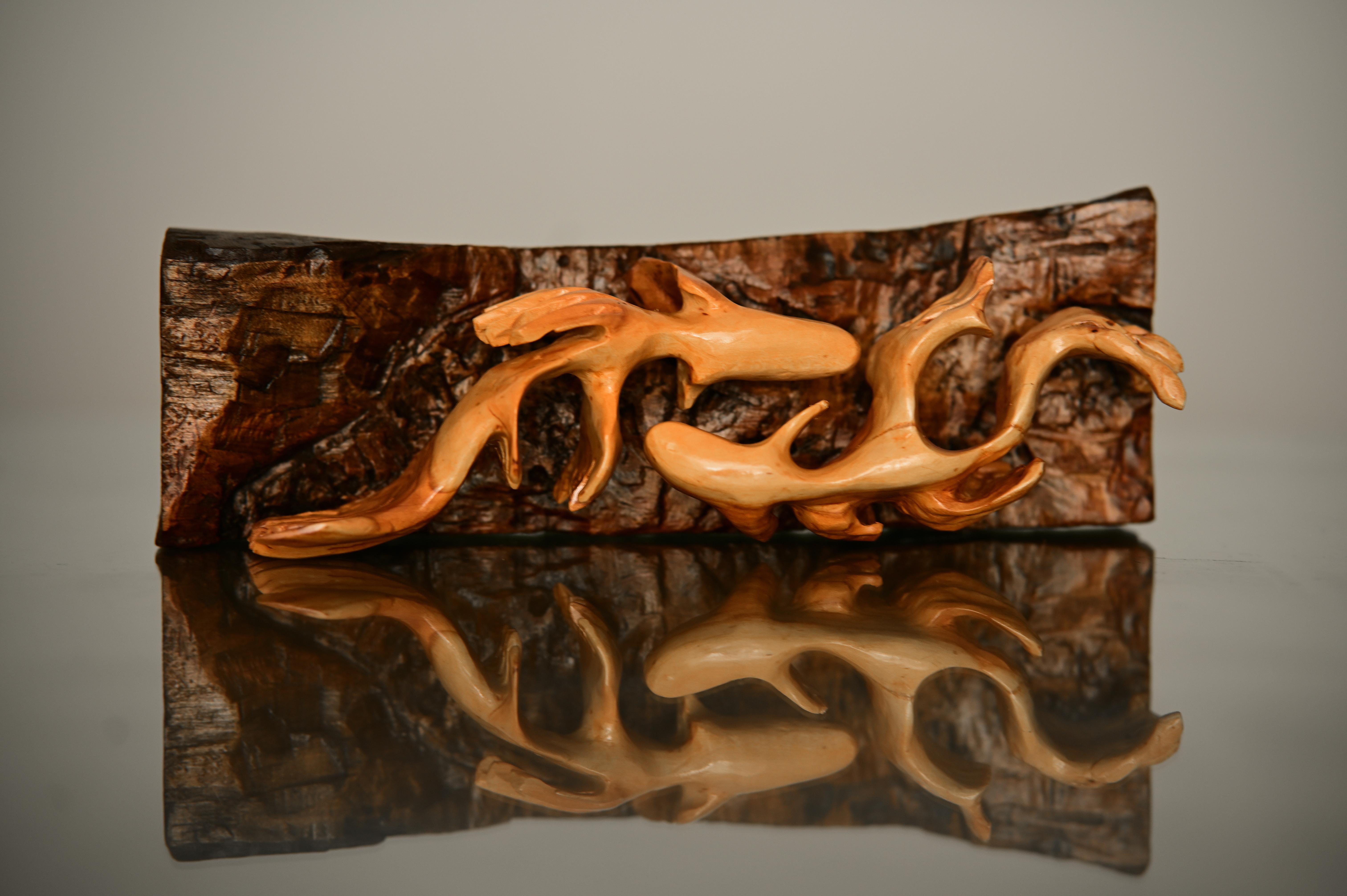 beta fish synchronized
3.5 x 4.5 x 10.0, 1.0 lbs 
Wood 
Hand signed by artist 

Artist's Commentary: 
