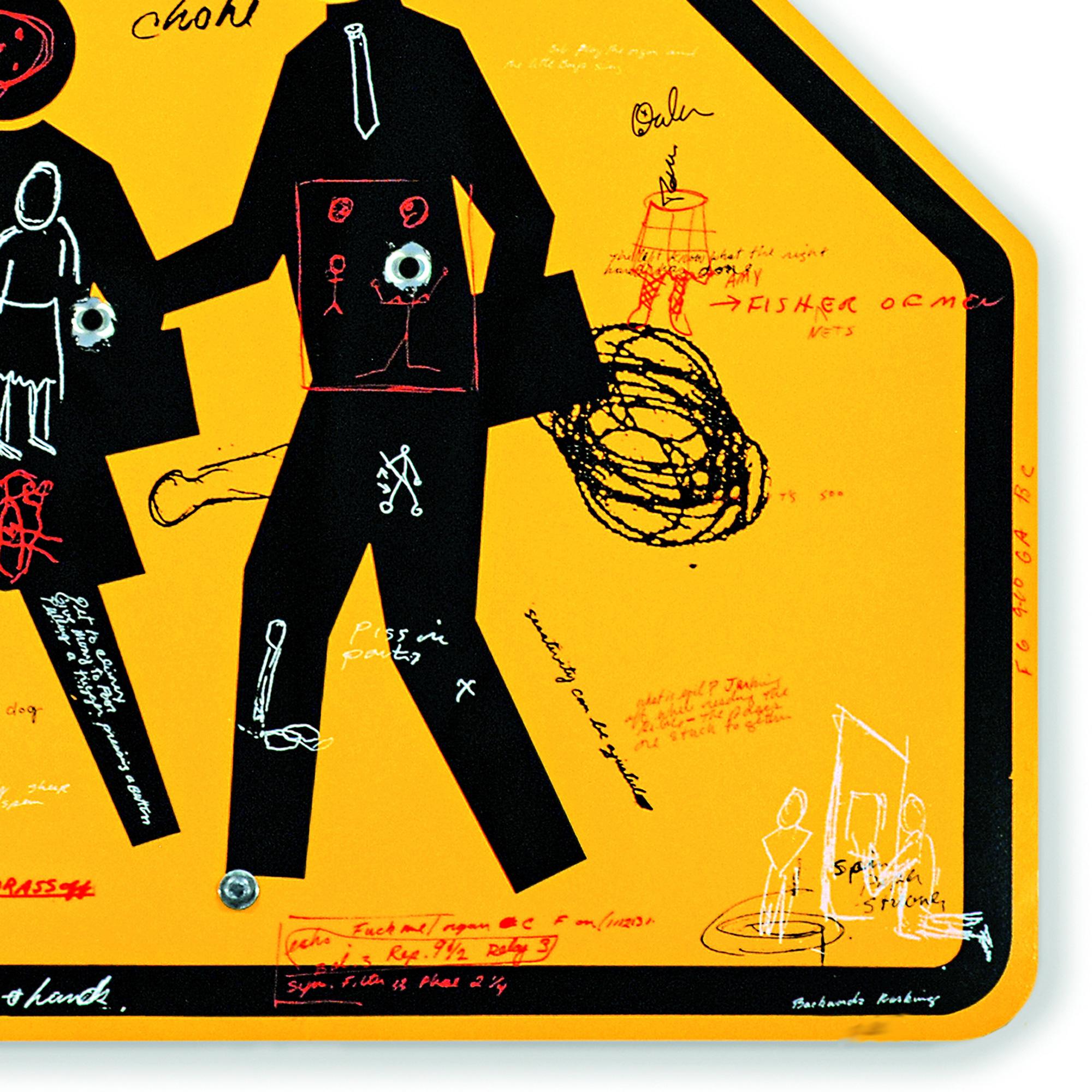 Mike Kelley e Tony Oursler, Poetics Country - Serigrafia su cartello stradale, firmata in vendita 4