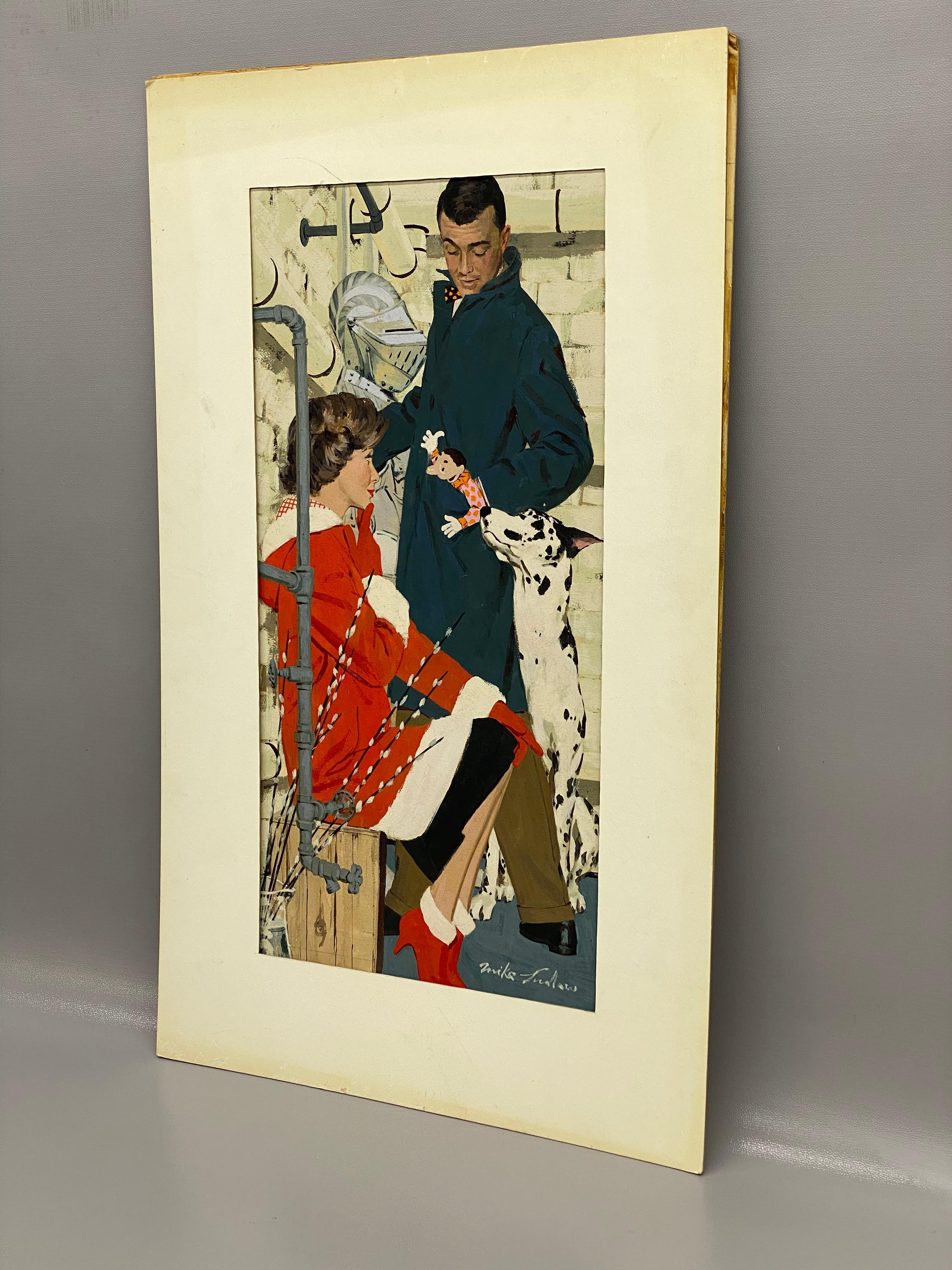 Mike Ludlow Original-Illustration für Saturday Evening Post Murder Mystery (amerikanisch) im Angebot