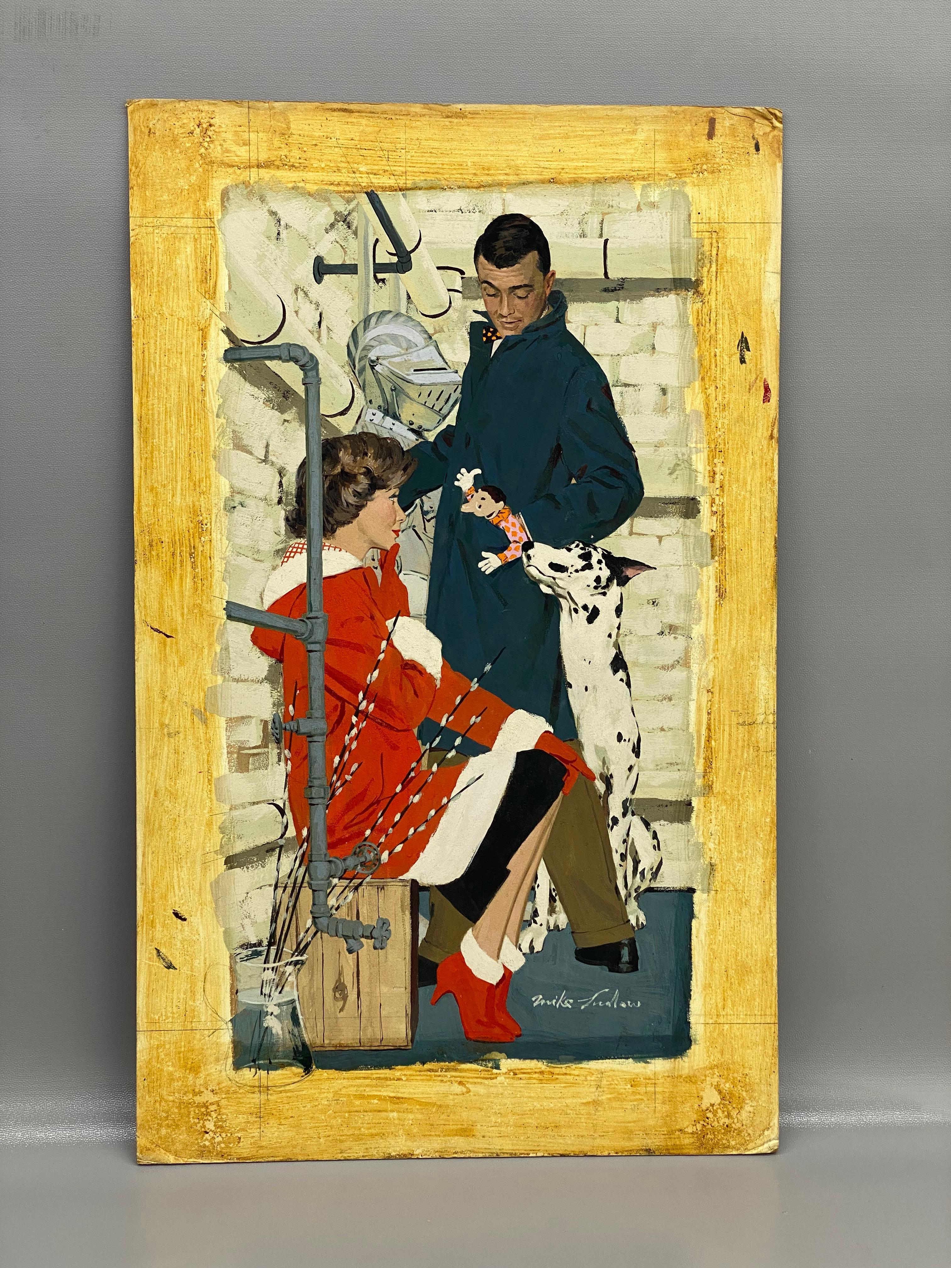 Mike Ludlow Original-Illustration für Saturday Evening Post Murder Mystery (Handbemalt) im Angebot