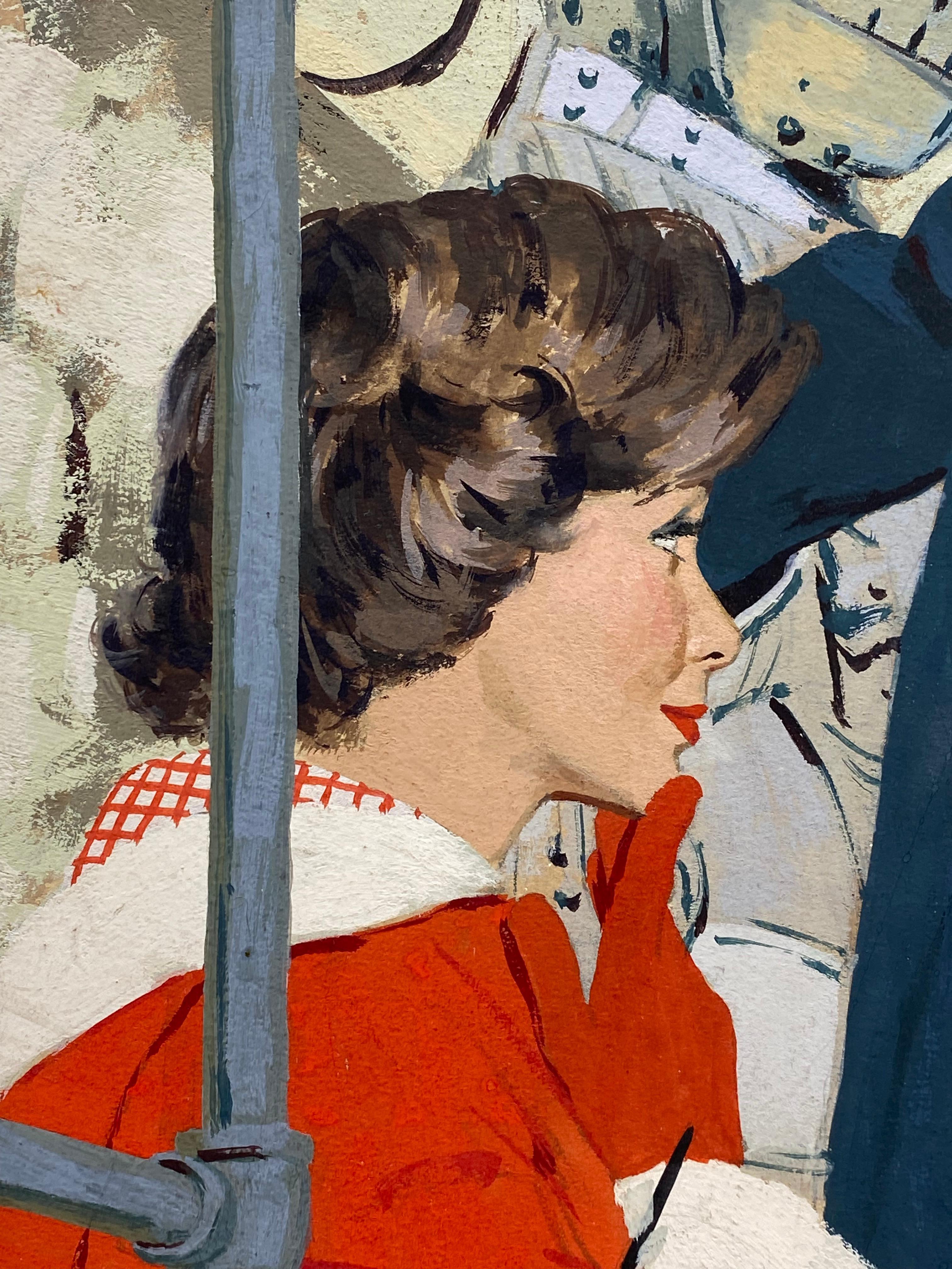 Mike Ludlow Original-Illustration für Saturday Evening Post Murder Mystery (Mitte des 20. Jahrhunderts) im Angebot