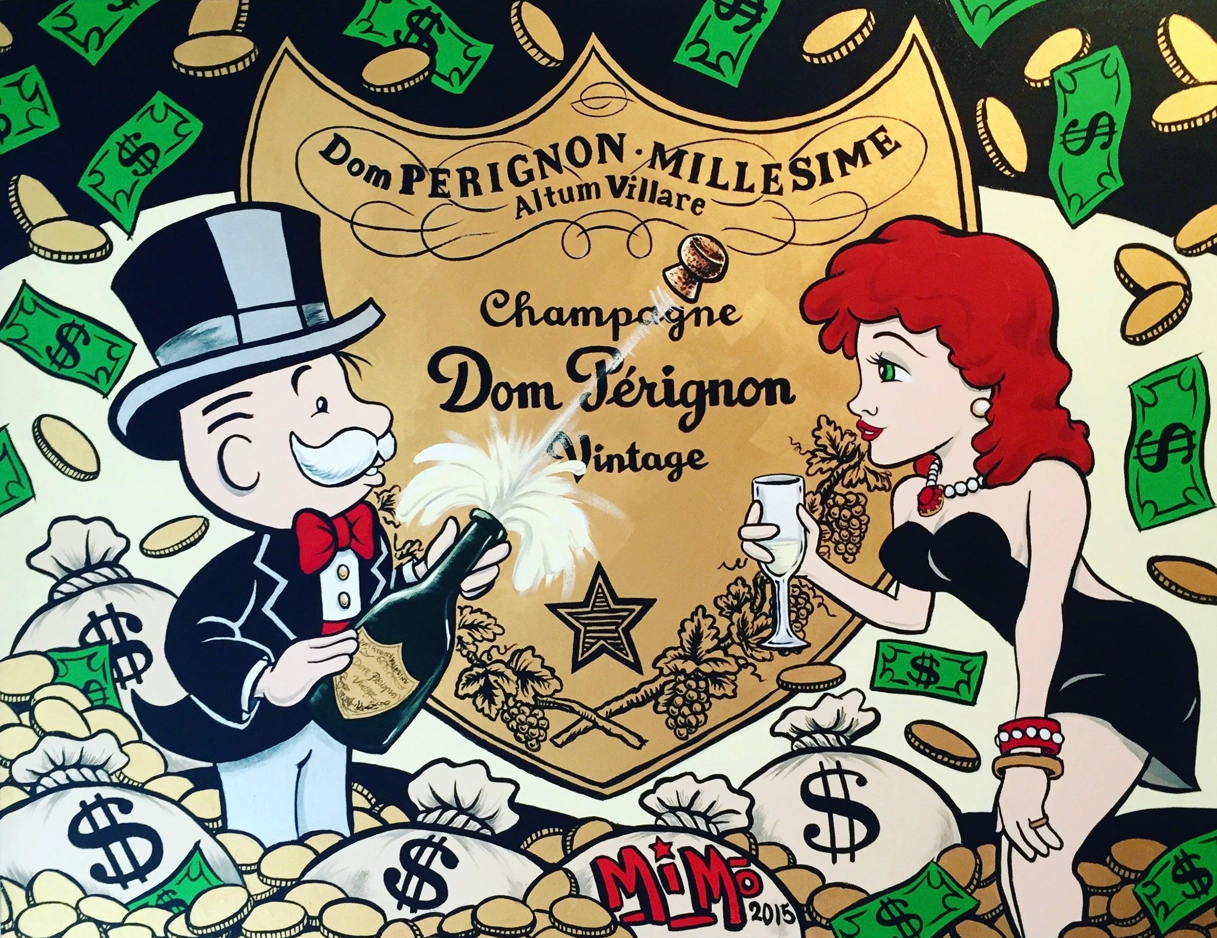 Dom Perignon Monopoly - Painting by Mike Mozart (MiMo)