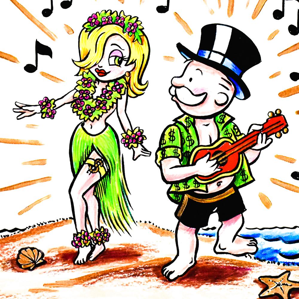 Hula Girl - Pop Art Print par Mike Mozart (MiMo)