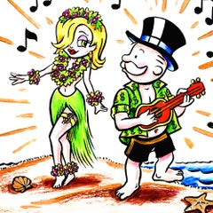 Mike Mimo Mozart, Hula Girl Color Print, Pop Art Style, Limited Edition