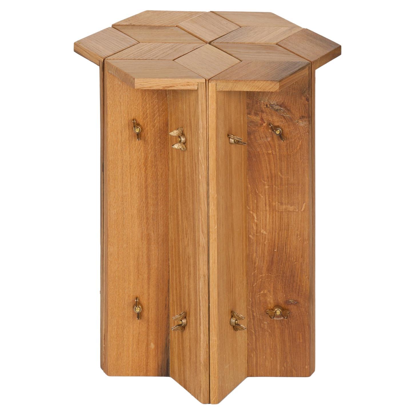 Mike Reclaimed Oak Stool by Fred and Juul For Sale