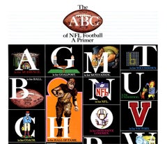 The ABC of NFL Football A Primer 1971 Póster deportivo vintage con fondo de lino