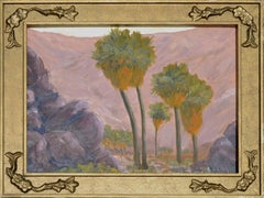 Paysage de palmiers et de montagnes