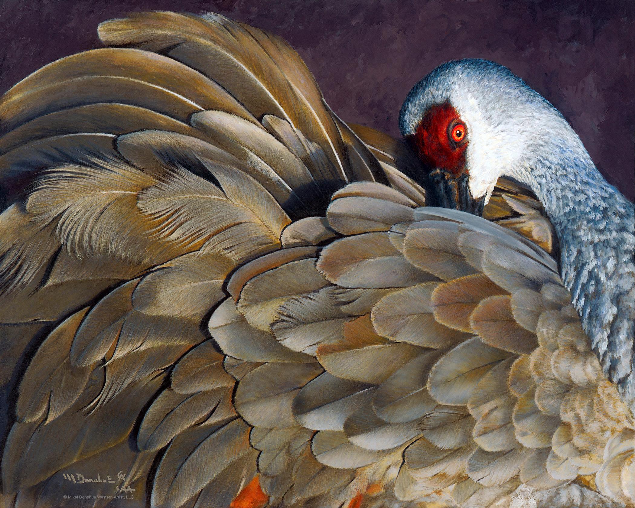 La grue du fleur-de-lis - Realist Painting by Mikel Donahue CA
