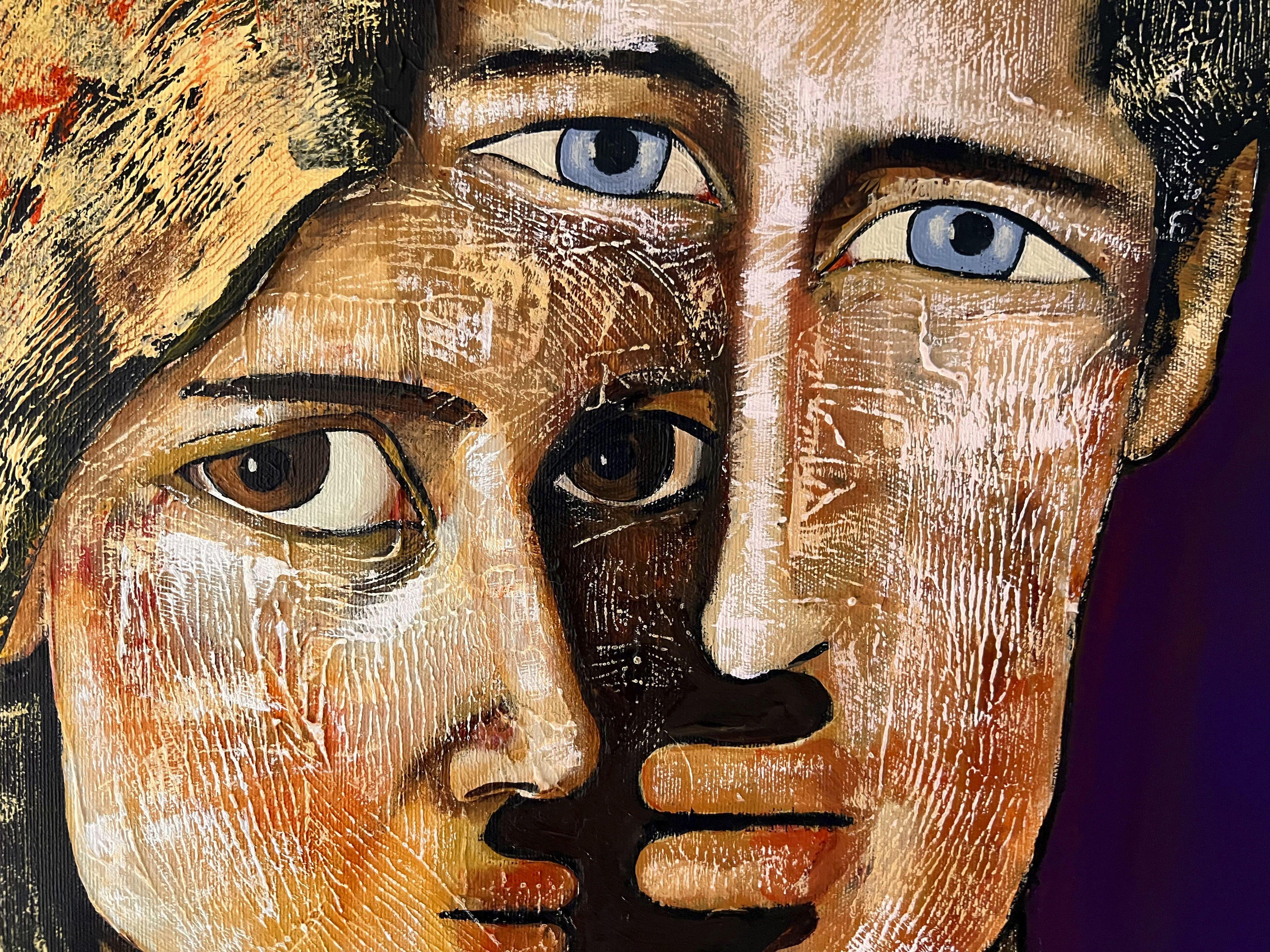 Convergenza, Pittura, Acrilico su tela in vendita 2