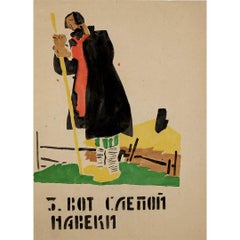 CIRCA 1920 ROSTA Window Poster von M. Cheremnykh - Blind Nakekin