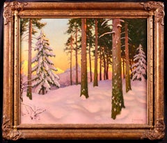 Winter Sunset - Impressionist Landscape Oil Painting by Mikhail Guermacheff