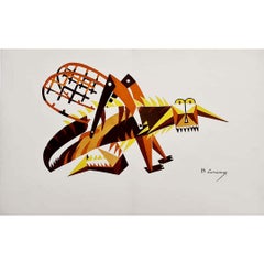 Larionov stencil from 1916: Cricket costume for the ballet "Natural History"