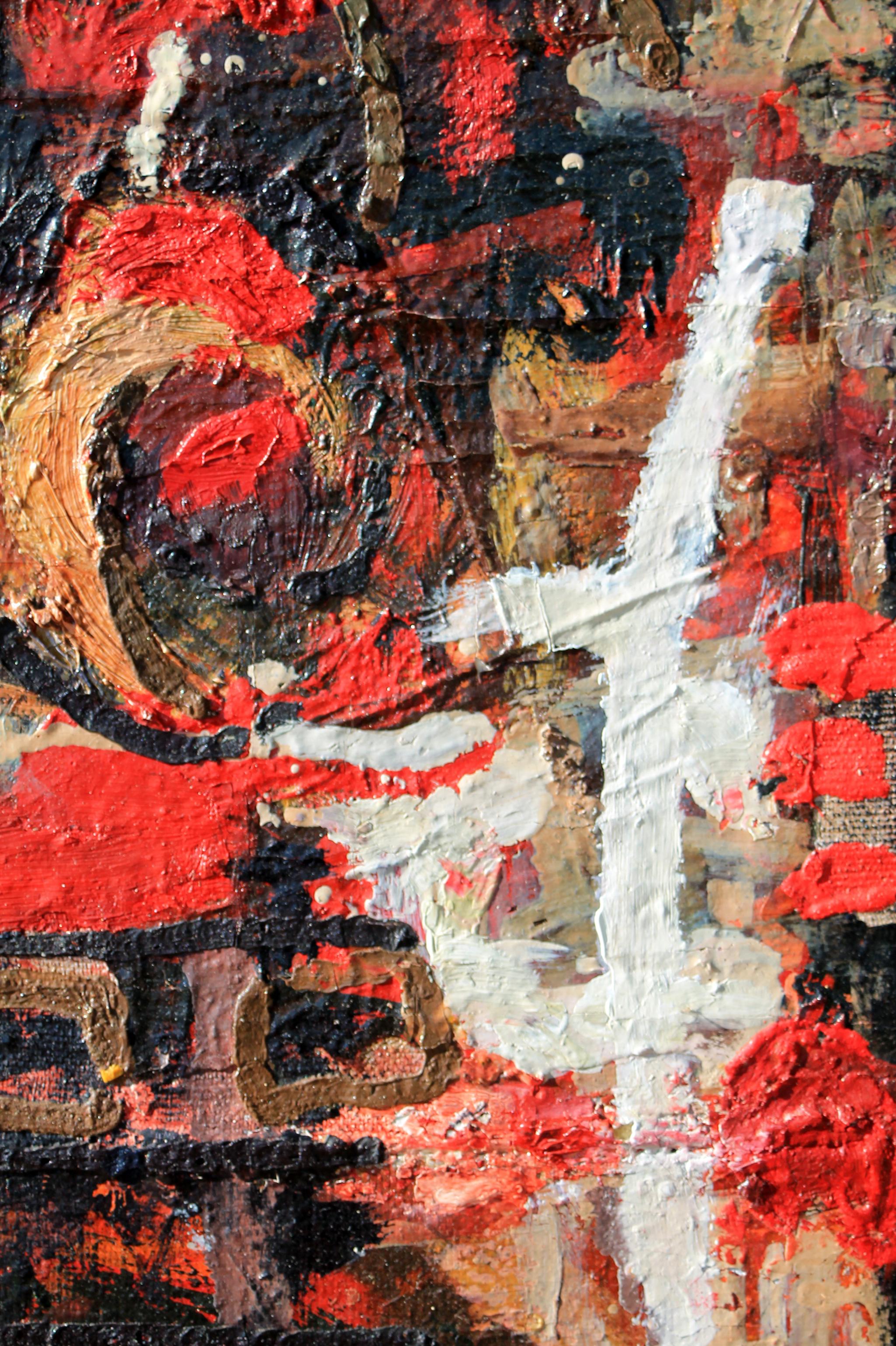 Late 20th Century Mikhail Roshnyak (Russian 1958-) Stunning Abstract Oil on Canvas Signed For Sale