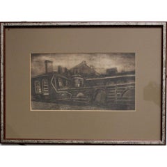 illustration for Dostoevsky's novel "Crime and Punishment" 1969. Etching 15x27cm