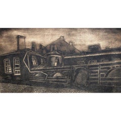 ilustración para la novela de Dostoievski "Crimen y Castigo" 1969. Aguafuerte 15x27cm