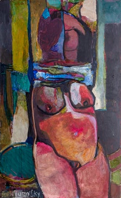 Posing Nude, Modern Oil Painting by Mikhail Turovsky
