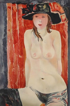 Mikhail Turovsky (b.1933) - Mid 20th Century Lithograph, Nude with Sun Hat