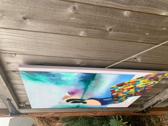 Orizzonte tranquillo viola, Pittura a olio