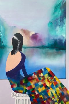 Quiet Horizon Purple, Oil Painting