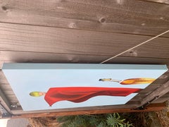 Il velo rosso, pittura a olio