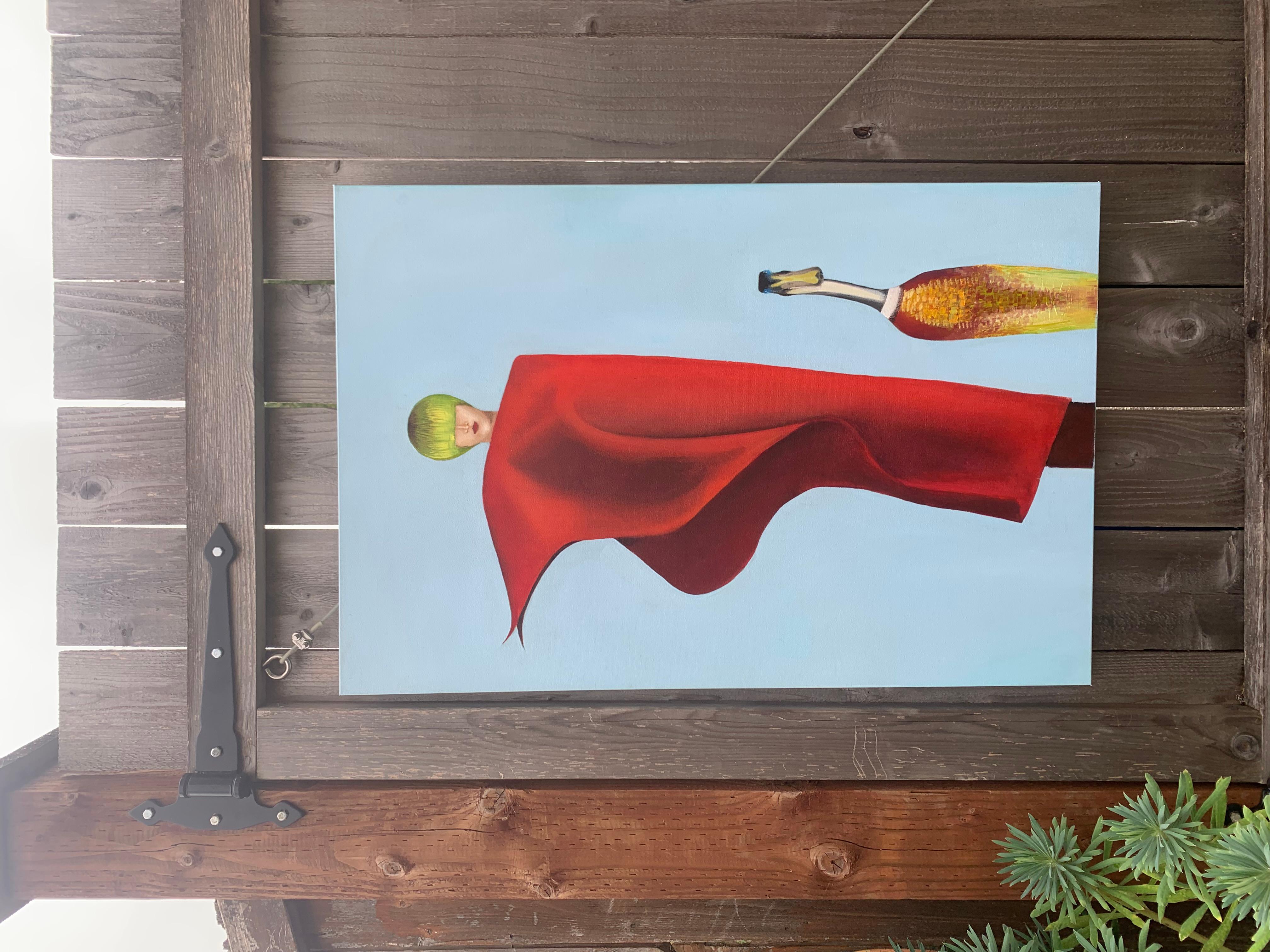 Le voile rouge, peinture à l'huile - Contemporain Painting par Mikhail Zuyeu