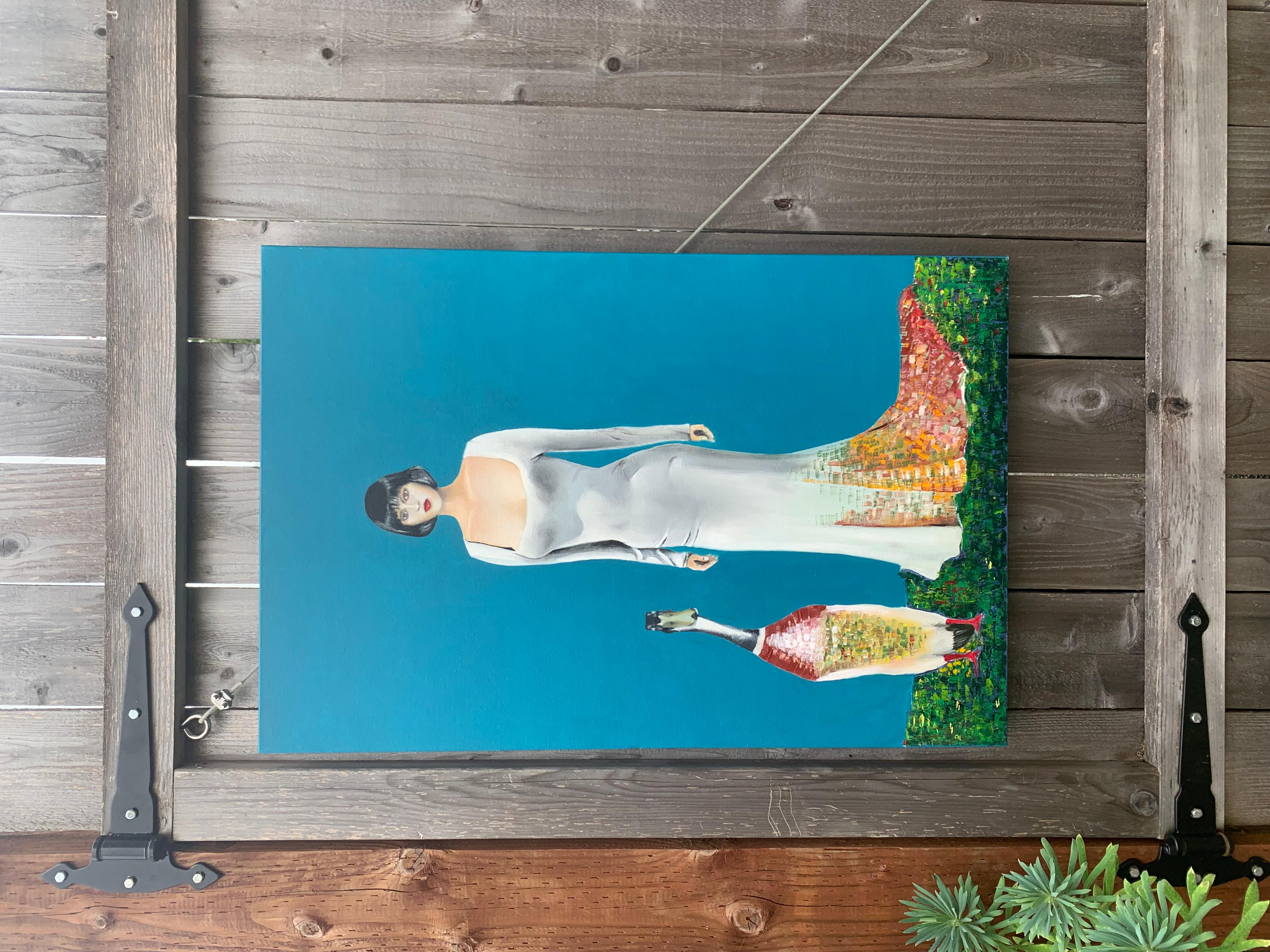 La robe blanche, peinture à l'huile - Contemporain Painting par Mikhail Zuyeu