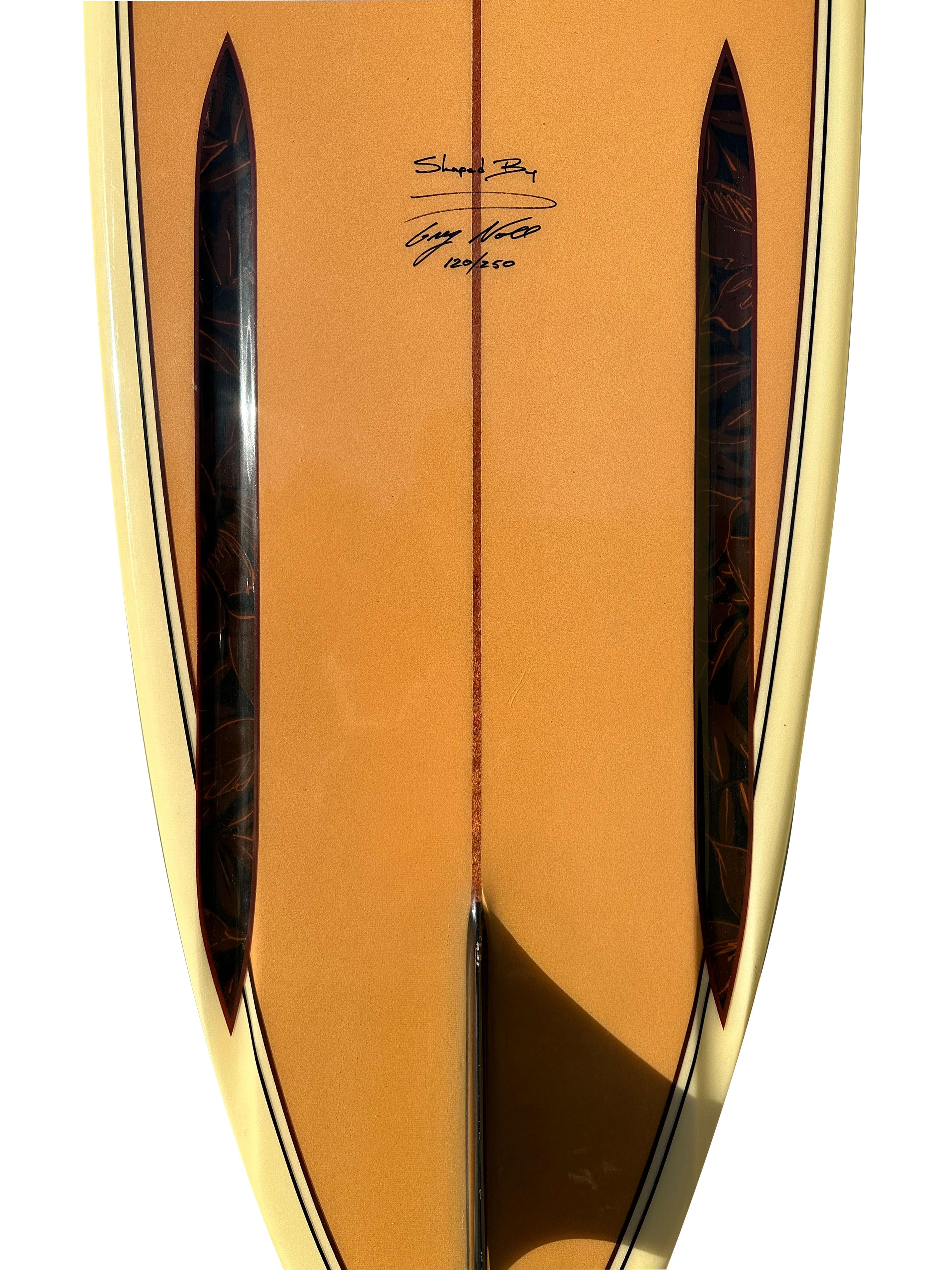 Fiberglass Miki Dora Da Cat Signed Surfboard shaped by Greg Noll (1998)