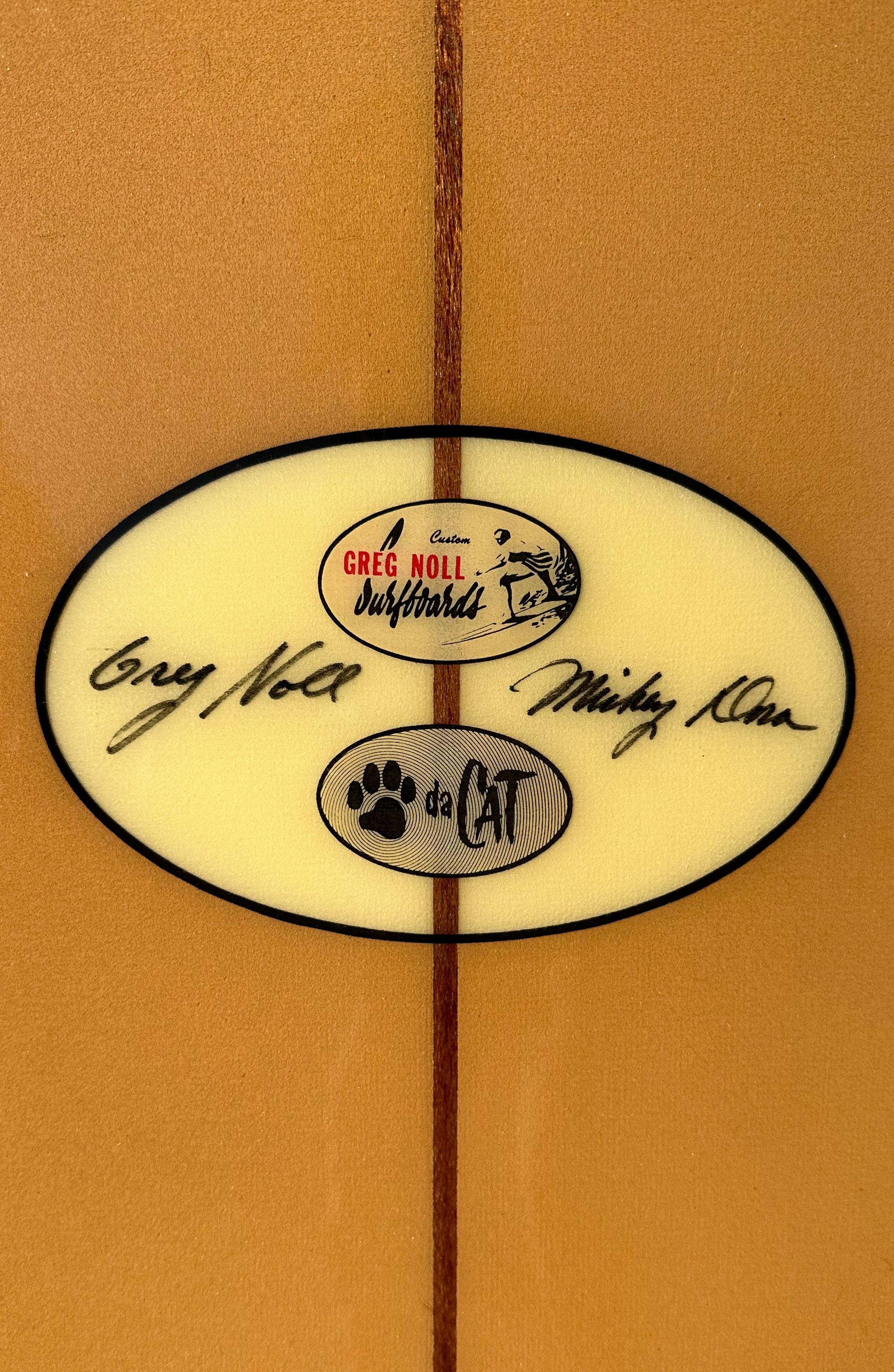 Miki Dora Da Cat Signed Surfboard shaped by Greg Noll (1998) 1