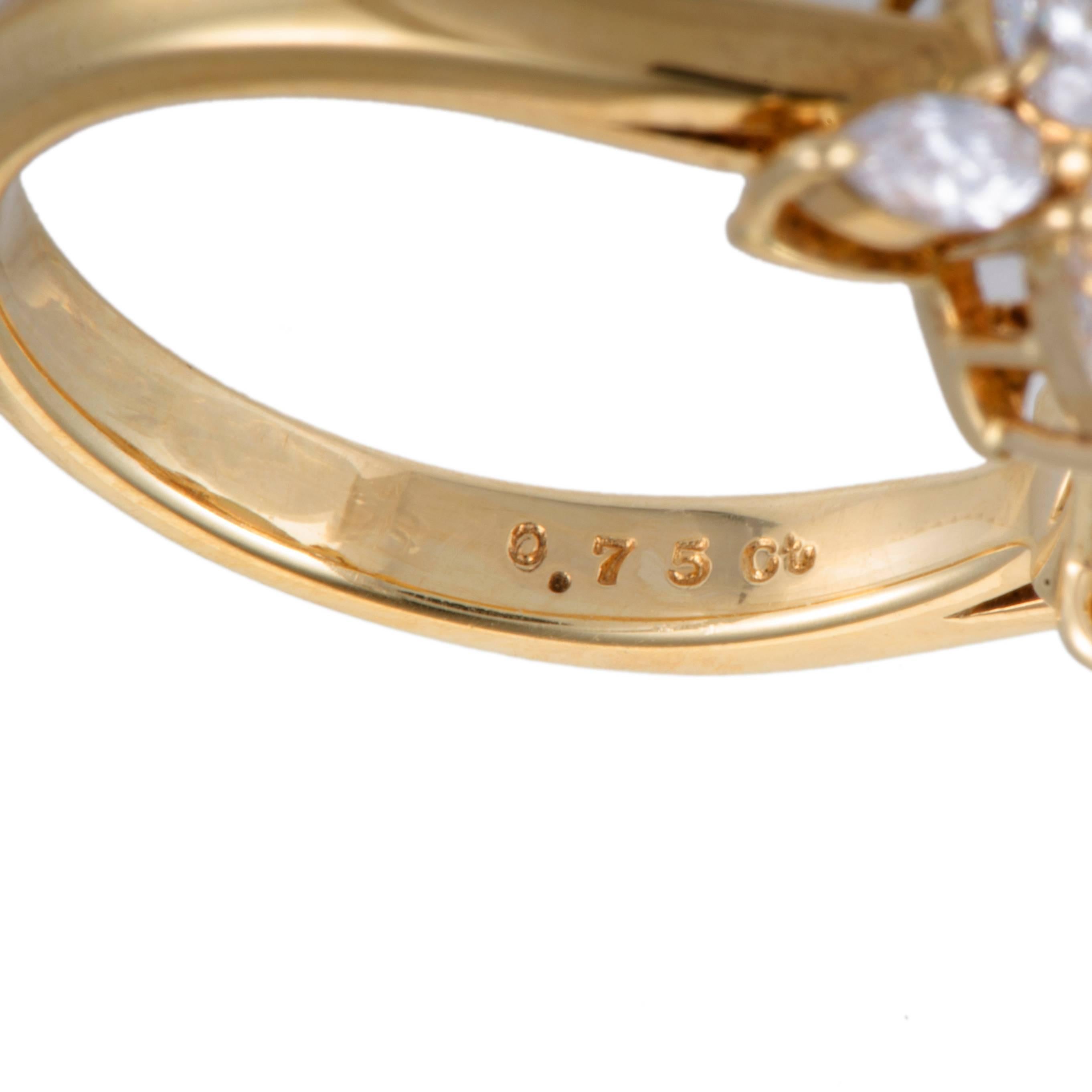 Women's Mikimoto Golden Pearl and Diamond Yellow Gold Ring