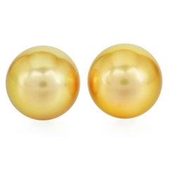 Mikimoto 13mm Goldene Südseeperle 18K Ohrstecker