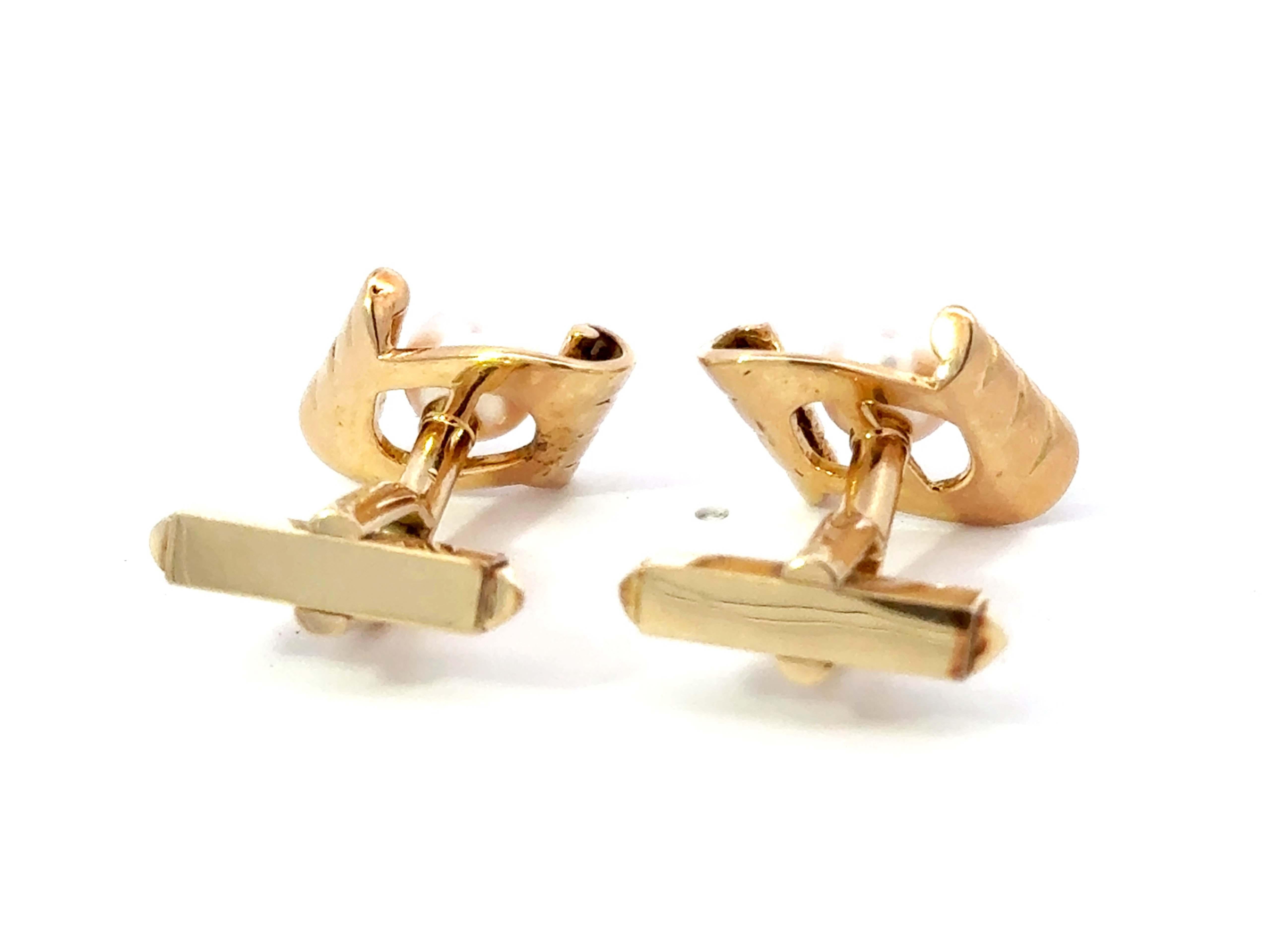 Mikimoto - Gemelli con perle in oro giallo 14k in vendita 2