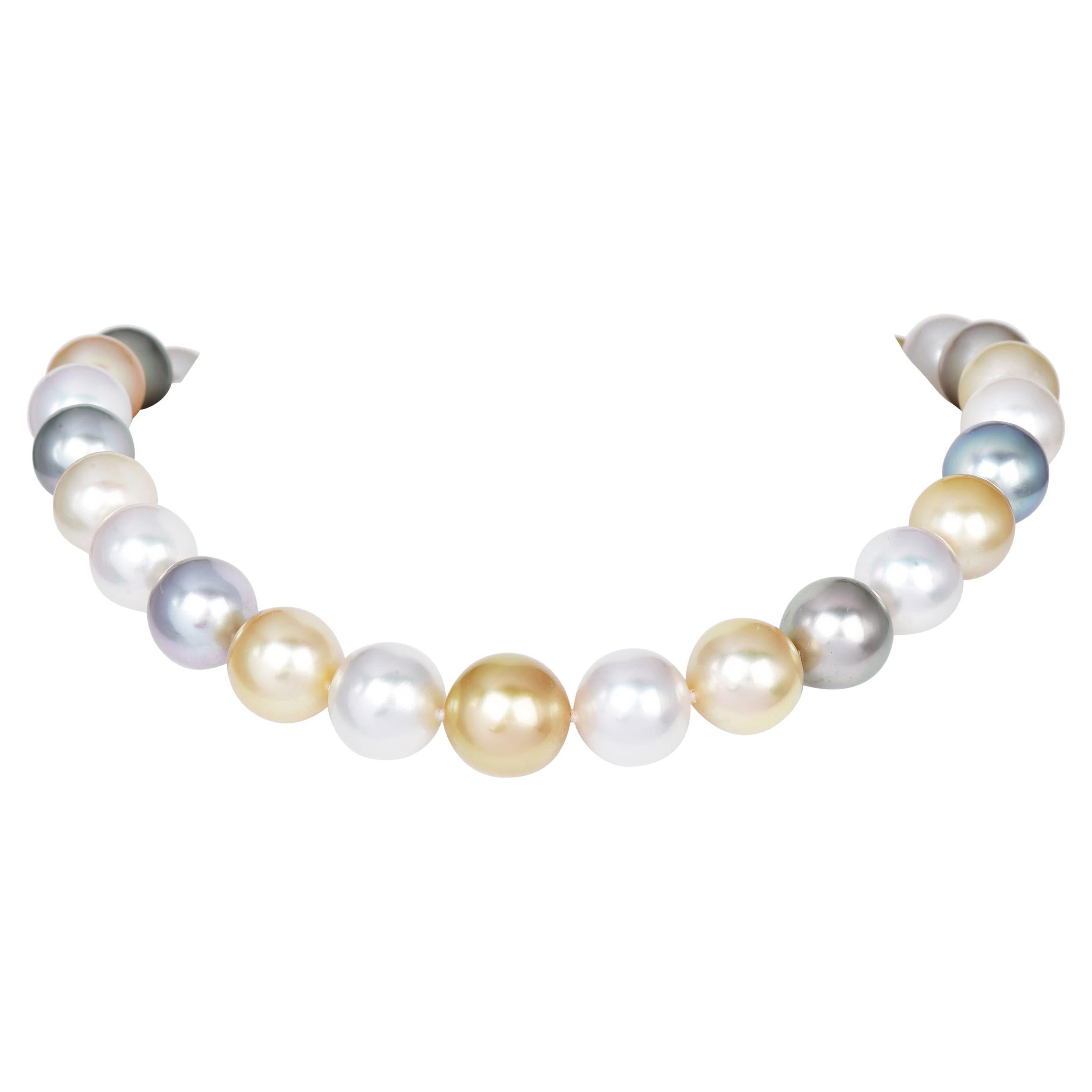 Mikimoto Collar de perlas cultivadas del mar del sur multicolor de 15-12 mm en venta