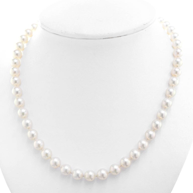 Mikimoto 17 1/2 Inch Pearl Necklace at 1stDibs | mikimoto pearl ...
